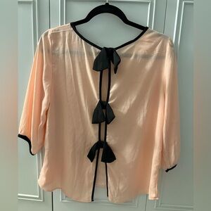 Bow back Peach and Black Women's Top